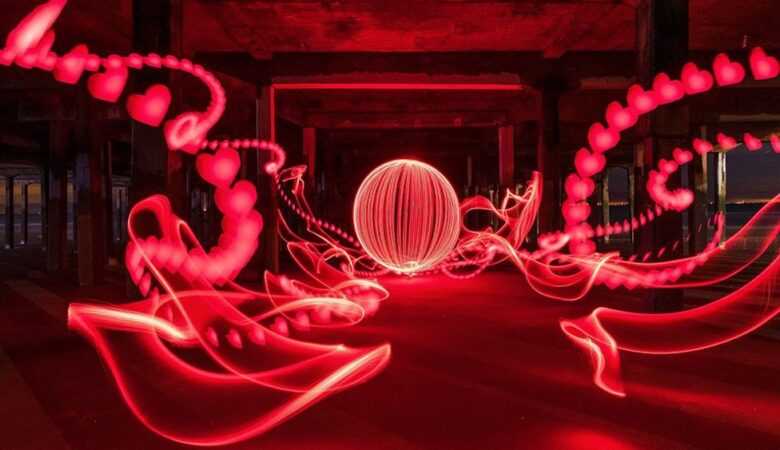 Valentine’s Day-inspired light paintings created across Essex